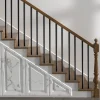 VEVOR Staircase Balusters 51 Pack, 32 In Aluminum Stair Balusters, 3/4 Inch Water-Proof Round Metal Spindle Railing, Hollow Deck Railing with Rail Caps & Screws for Stairs, Porch, Patio, Matte Black