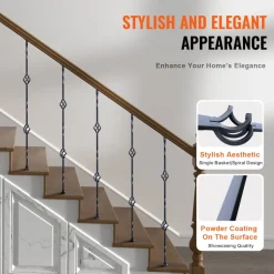 VEVOR Staircase Metal Balusters, 44'' x 1/2