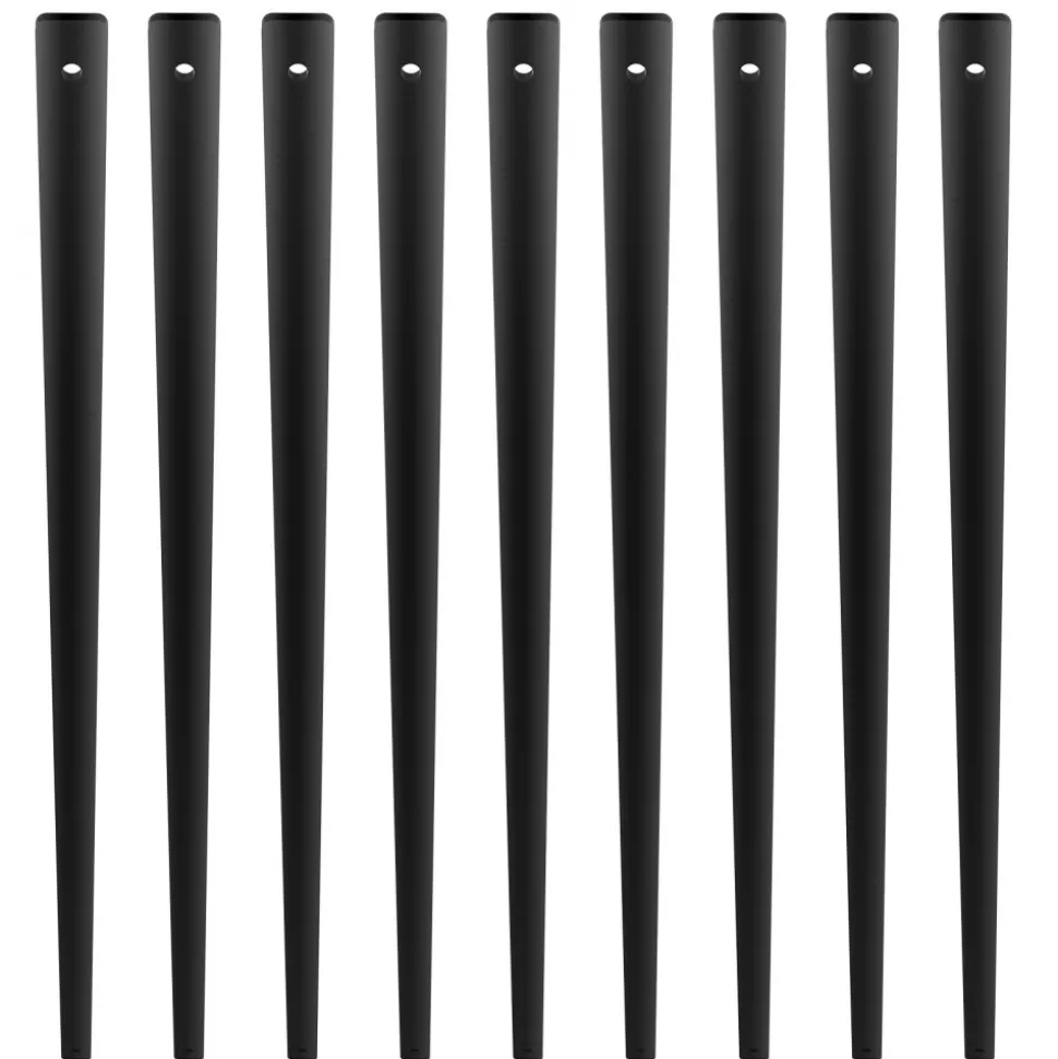 VEVOR Staircase Metal Balusters, 38'' x 1'' Flat Aluminum Alloy Decorative Banister Spindles, 72 Pack Deck Baluster with Screws, Classic Hollow Deck Railing Satin Black Powder Coated for Porch