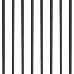 VEVOR Staircase Metal Balusters, 38'' x 1'' Flat Aluminum Alloy Decorative Banister Spindles, 72 Pack Deck Baluster with Screws, Classic Hollow Deck Railing Satin Black Powder Coated for Porch