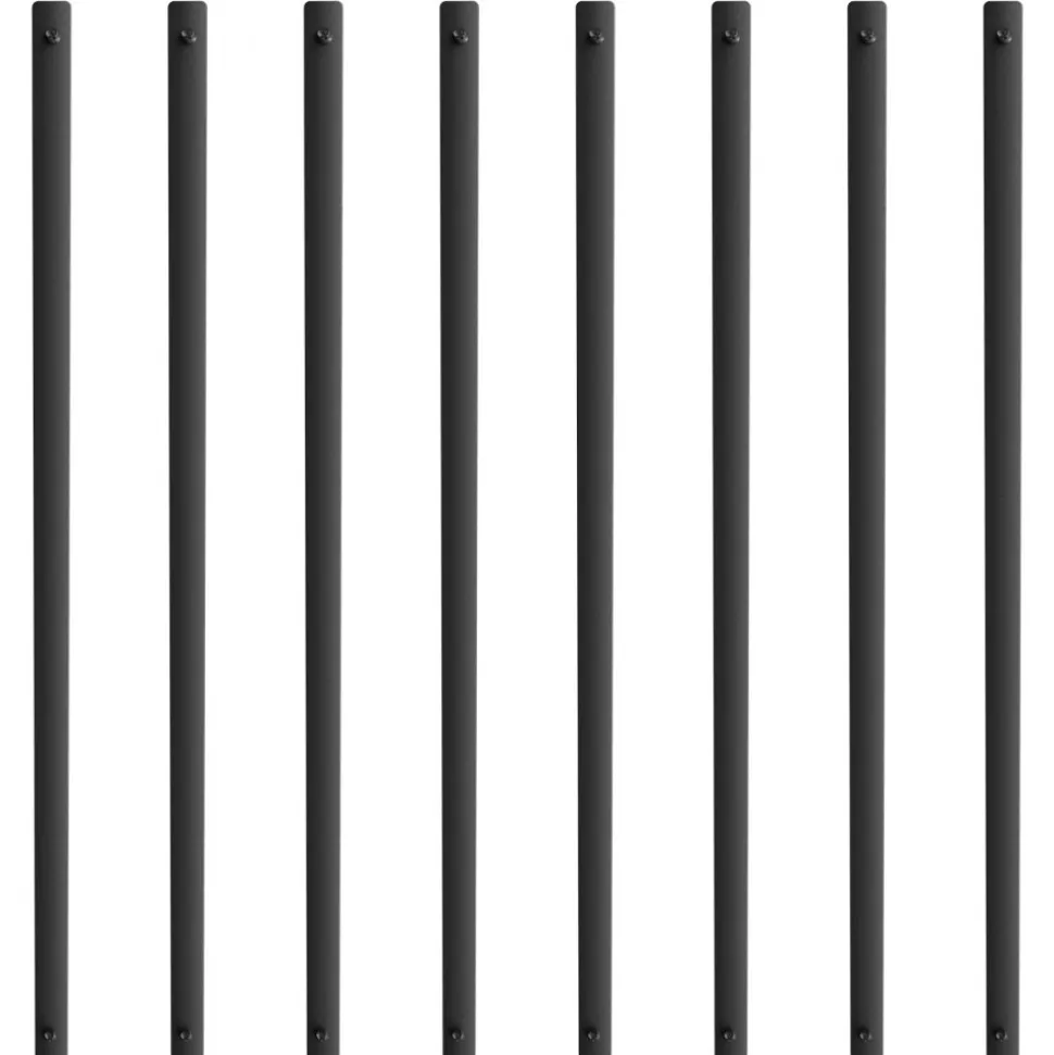 VEVOR Staircase Metal Balusters, 38'' x 1'' Flat Aluminum Alloy Decorative Banister Spindles, 72 Pack Deck Baluster with Screws, Classic Hollow Deck Railing Satin Black Powder Coated for Porch