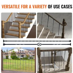 VEVOR Staircase Metal Balusters, 44'' x 1/2
