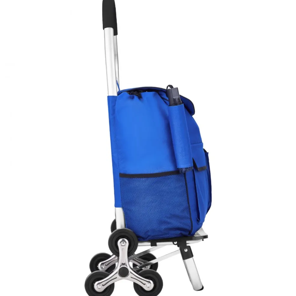 VEVOR Stair Climber Trolley Dolly, 36L Folding Shopping Cart, Grocery Cart Trolley Laundry Stair Climbing Handcart with 6 Wheels & Oxford Cloth Bag, Foldable Cart for Shopping Grocery Laundry Climbing