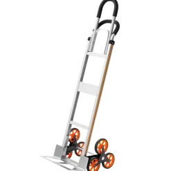 VEVOR Stair Climbing Cart, 330 lbs Stair-Climb Capacity, Aluminum Alloy Folding Trolley Cart with Telescoping Handle, 6 Wheels and 2 Bungee Cords, Stair Climber Dolly for Home, Groceries, Warehouse