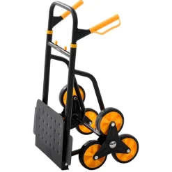VEVOR Stair Climbing Cart, 440 lbs Stair-Climbing Capacity, Heavy-Duty Folding Trolley Cart with Telescoping Handle, 6 Wheels and 2 Bungee Cords, Stair Climber Dolly for Home, Groceries, Warehouse