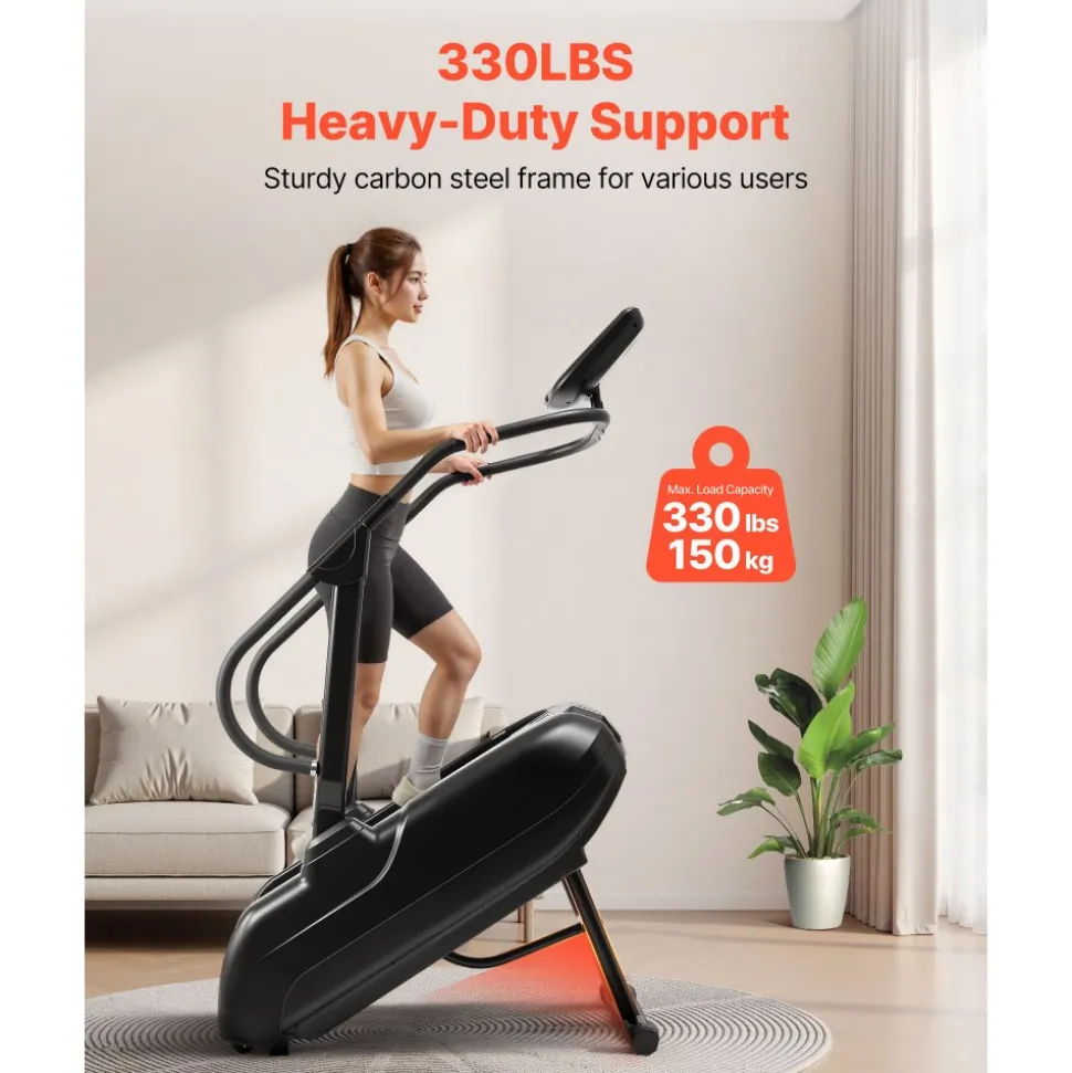 VEVOR Stair Stepper Machine, LED Screen Continuous Climbing Machines, Max Load 330 Lbs Stepping Climber for Home, 15 Speed Levels 28-168 Steps/Minute Stepmill Exercise for Cardio Lower Body