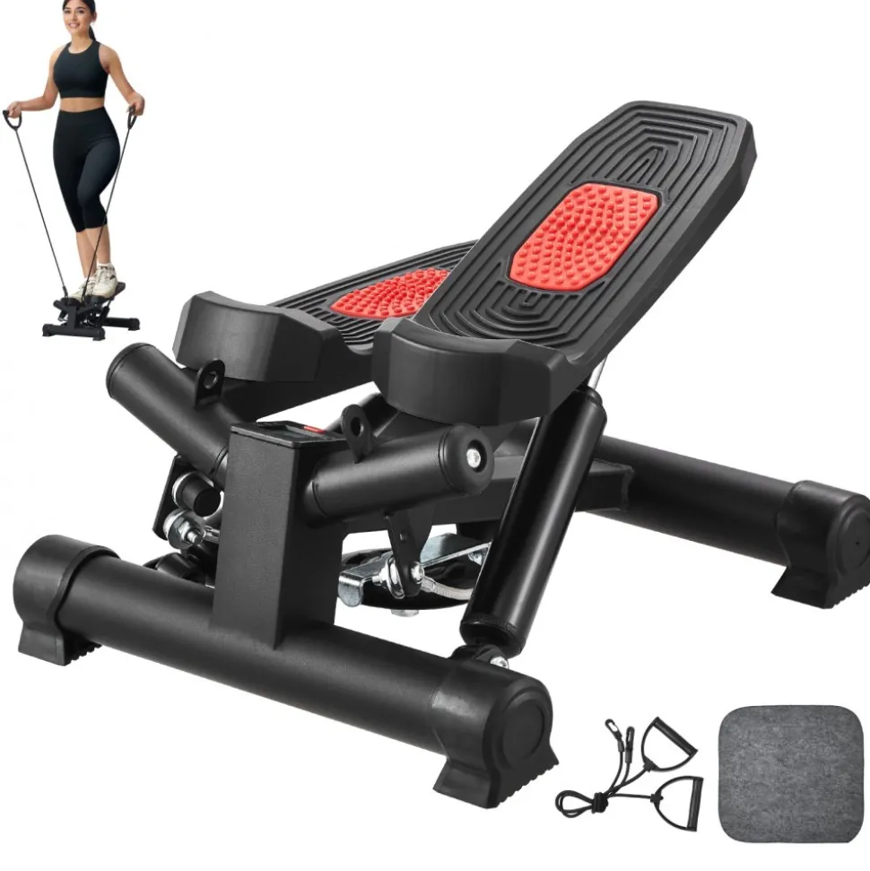 VEVOR Stair Stepper, Mini Stepper for Exercise at Home, Hydraulic Fitness Stepper with Resistance Bands, Full Body Workout Cardio Equipment, Stair Climber with LCD Monitor, 330LBS Load Capacity