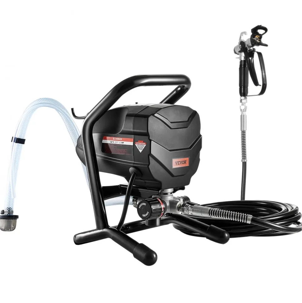 VEVOR Stand Airless Paint Sprayer, 650W High Efficiency Airless Sprayer, 3000PSI Electric Paint Sprayer Machine Extension Rod and Cleaning Kits for Interior and Exterior Furniture/Fence/Home/House
