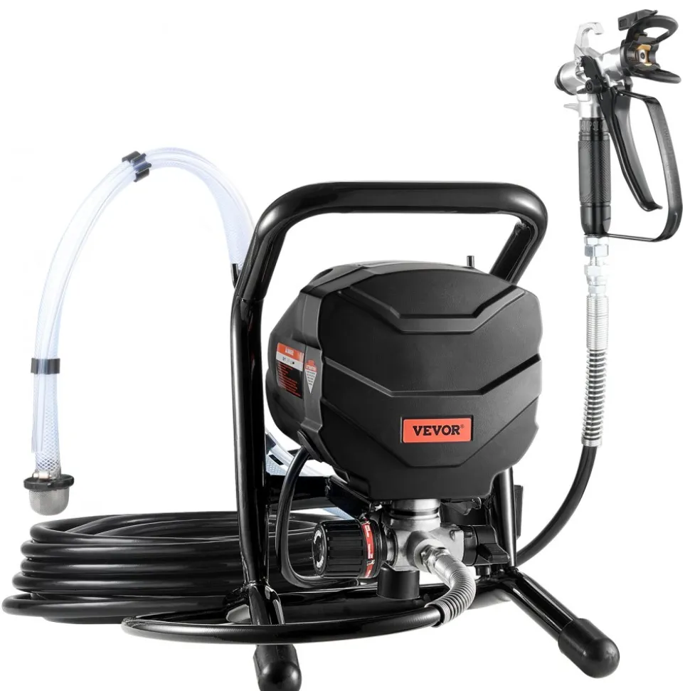 VEVOR Stand Airless Paint Sprayer, 650W High Efficiency Airless Sprayer, 3000PSI Electric Paint Sprayer Machine Extension Rod and Cleaning Kits for Interior and Exterior Furniture/Fence/Home/House