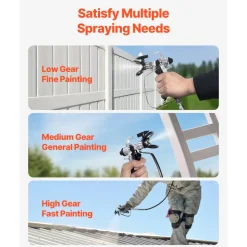 VEVOR Stand Airless Paint Sprayer, 650W High Efficiency Airless Sprayer, 3000PSI Electric Paint Sprayer Machine Extension Rod and Cleaning Kits for Interior and Exterior Furniture/Fence/Home/House