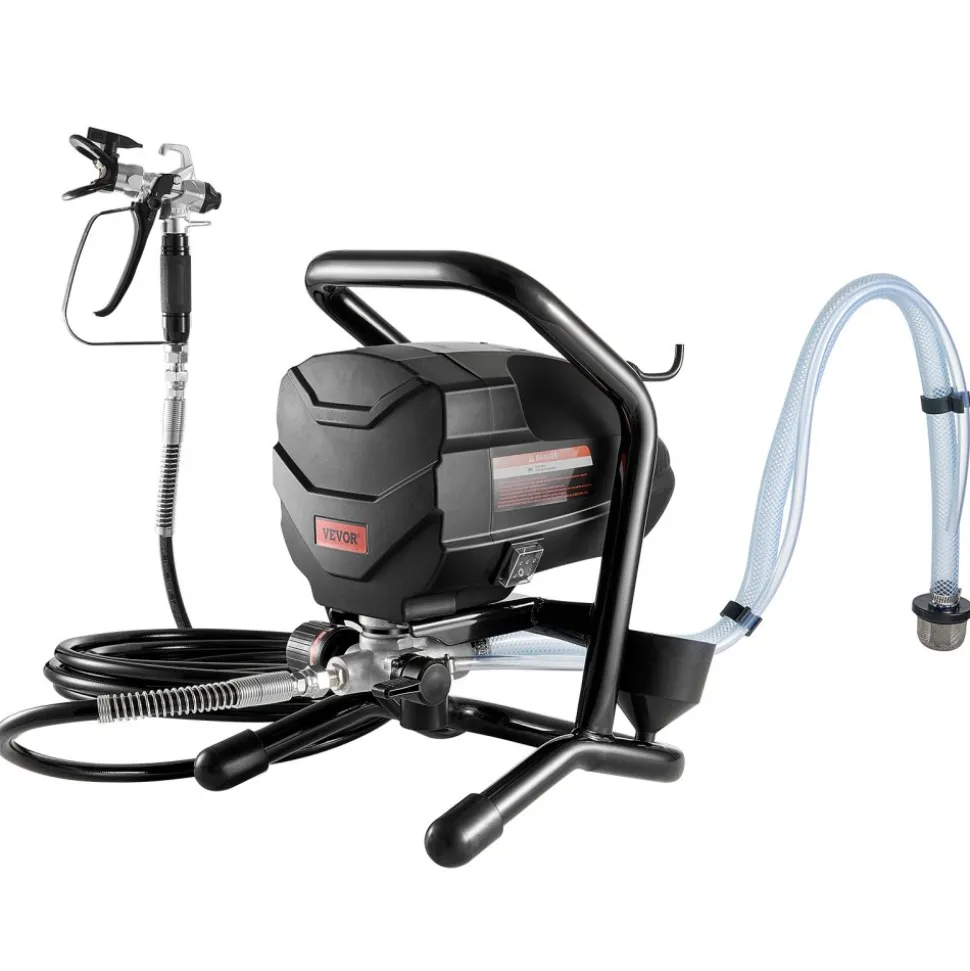 VEVOR Stand Airless Paint Sprayer, 650W High Efficiency Airless Sprayer, 3000PSI Electric Paint Sprayer Machine Extension Rod and Cleaning Kits for Interior and Exterior Furniture/Fence/Home/House