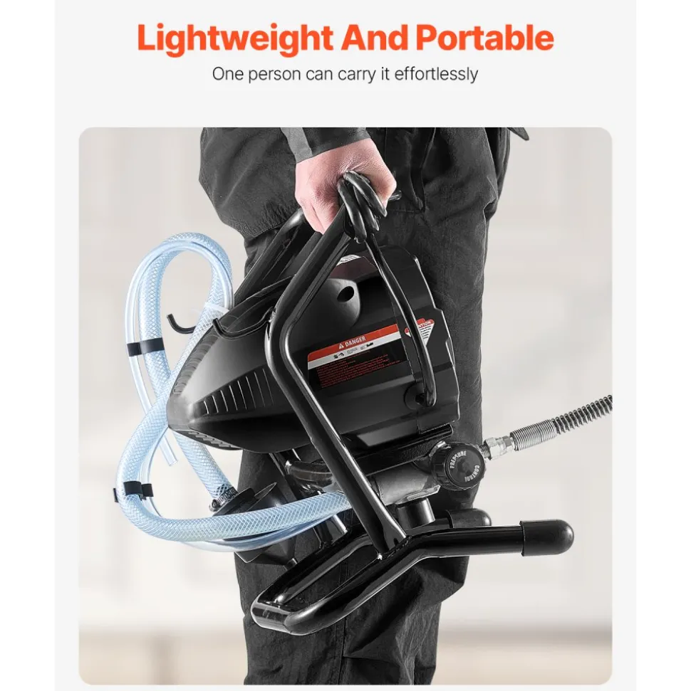 VEVOR Stand Airless Paint Sprayer, 650W High Efficiency Airless Sprayer, 3000PSI Electric Paint Sprayer Machine Extension Rod and Cleaning Kits for Interior and Exterior Furniture/Fence/Home/House