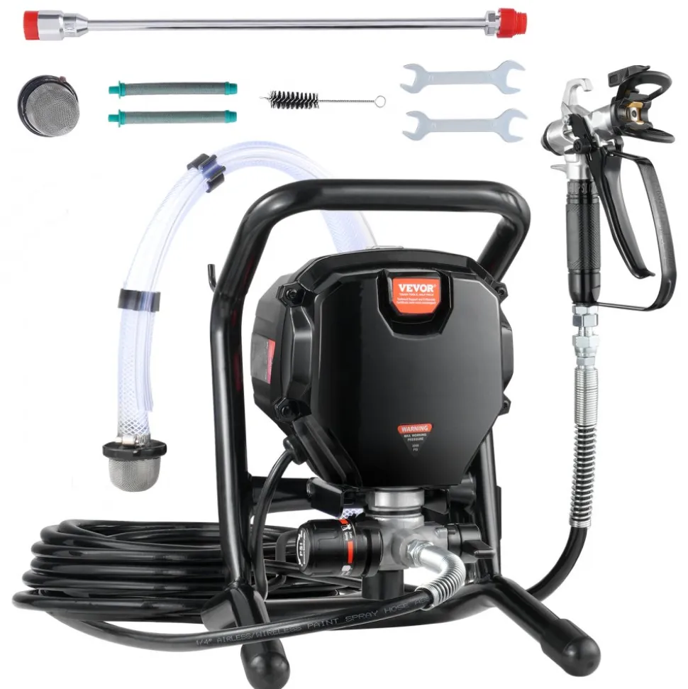 VEVOR Stand Airless Paint Sprayer, 3000PSI 750W Efficient Electric Airless Sprayer,for Home Interior and Exterior Furniture and Fences, Handheld Paint Sprayers, Fine and Even Painting Effect