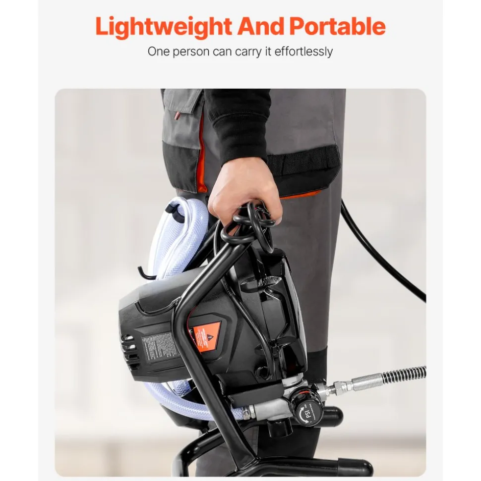 VEVOR Stand Airless Paint Sprayer, 3000PSI 750W Efficient Electric Airless Sprayer,for Home Interior and Exterior Furniture and Fences, Handheld Paint Sprayers, Fine and Even Painting Effect
