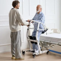 VEVOR Stand Assist Patient Lift, Easy Sit-to-Stand Transfer Chair for Seniors Disabled - with Adjustable Knee Pads, PU Seat Pad & Lockable Wheels, 400 lbs Strong Capacity for Home Nursing Care
