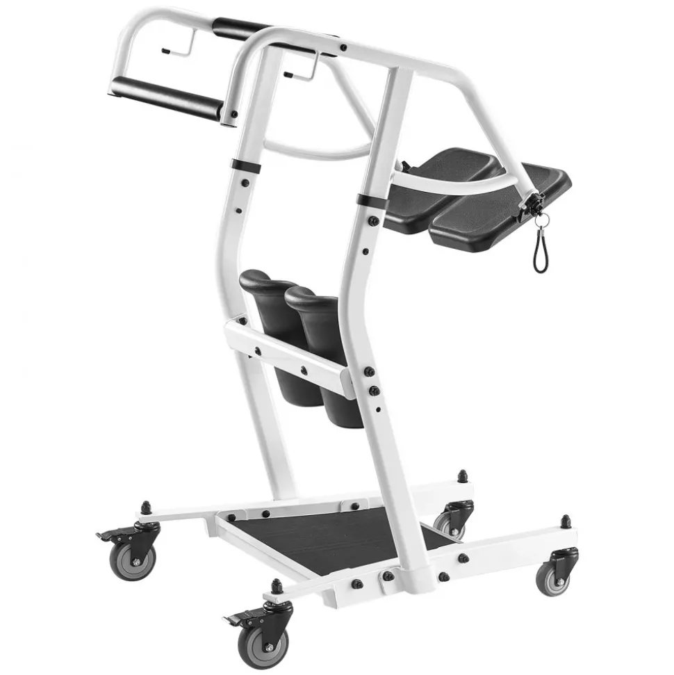 VEVOR Stand Assist Patient Lift, Easy Sit-to-Stand Transfer Chair for Seniors Disabled - with Adjustable Knee Pads, PU Seat Pad & Lockable Wheels, 400 lbs Strong Capacity for Home Nursing Care