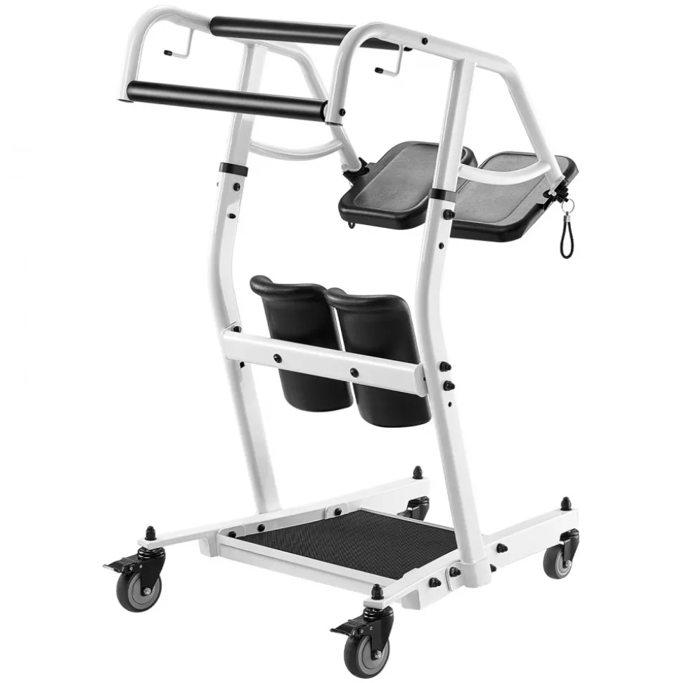 VEVOR Stand Assist Patient Lift, Easy Sit-to-Stand Transfer Chair for Seniors Disabled - with Adjustable Knee Pads, PU Seat Pad & Lockable Wheels, 400 lbs Strong Capacity for Home Nursing Care