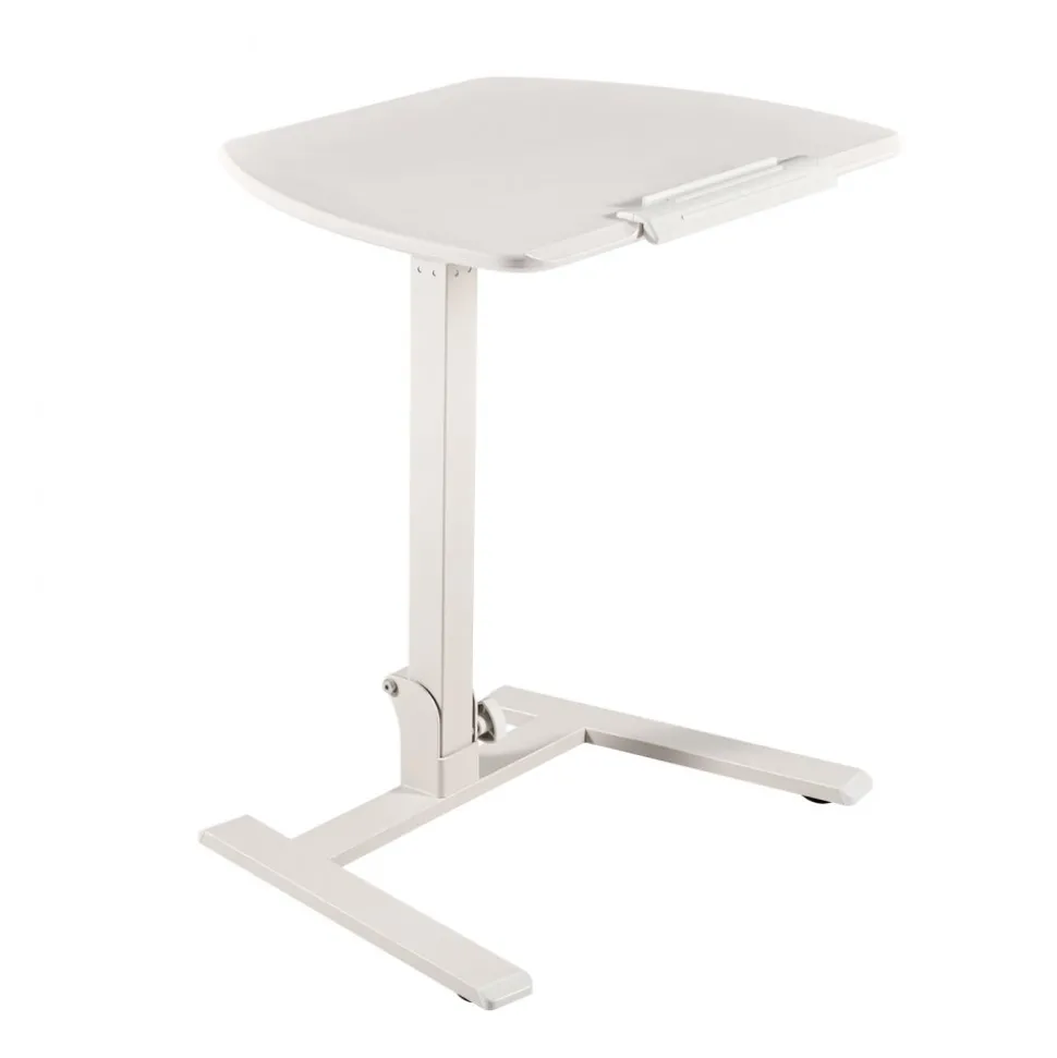 VEVOR Standing Desk, Adjustable Height Mobile Stand Up Desk with Tilting Desktop, 25.6 x 19 in Small Computer Sit Stand Workstation, 33 lbs Capacity, Pneumatic Lift for Home Office, Fully Assembled