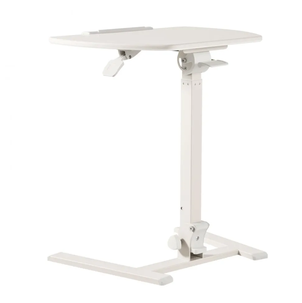 VEVOR Standing Desk, Adjustable Height Mobile Stand Up Desk with Tilting Desktop, 25.6 x 19 in Small Computer Sit Stand Workstation, 33 lbs Capacity, Pneumatic Lift for Home Office, Fully Assembled