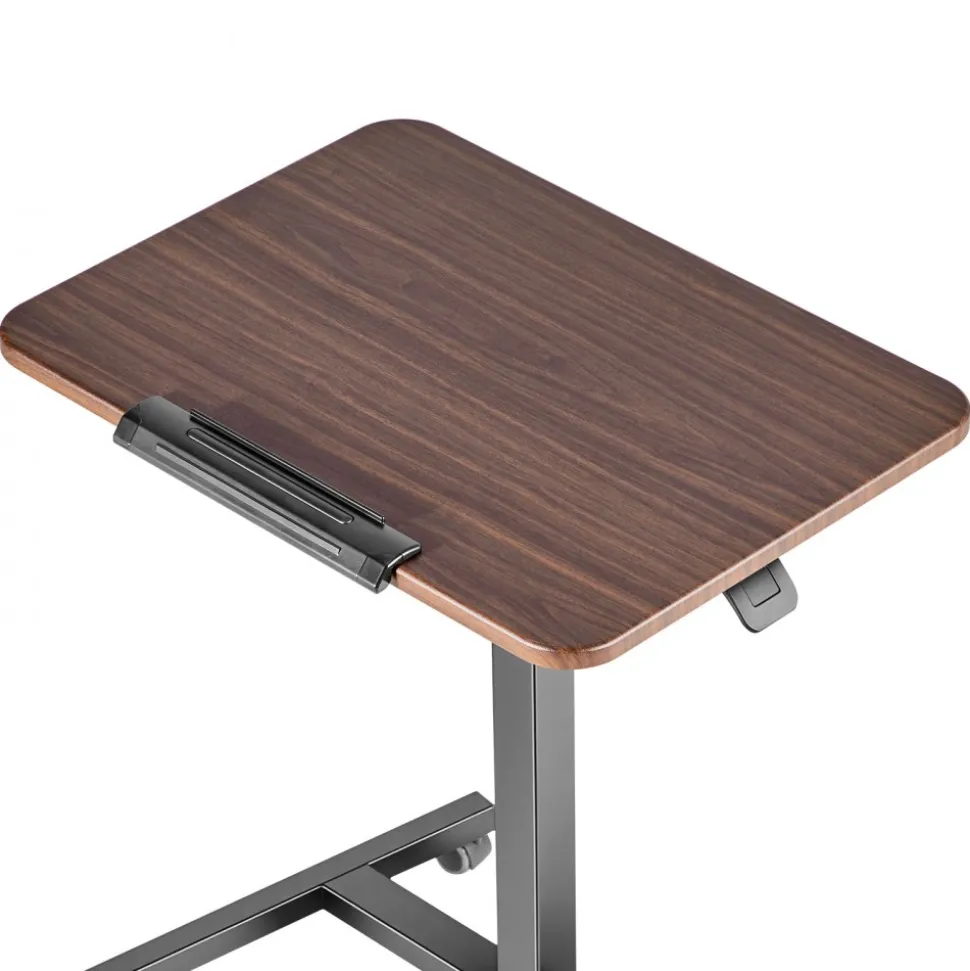 VEVOR Standing Desk, Adjustable Height Mobile Stand Up Desk with Tilting Desktop, 25.6 x 19 in Small Computer Sit Stand Rolling Workstation with 4 Casters, 33 lbs Capacity, Ideal for Home Office