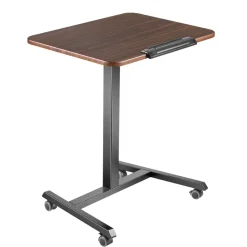 VEVOR Standing Desk, Adjustable Height Mobile Stand Up Desk with Tilting Desktop, 25.6 x 19 in Small Computer Sit Stand Rolling Workstation with 4 Casters, 33 lbs Capacity, Ideal for Home Office