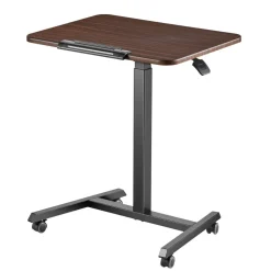 VEVOR Standing Desk, Adjustable Height Mobile Stand Up Desk with Tilting Desktop, 25.6 x 19 in Small Computer Sit Stand Rolling Workstation with 4 Casters, 33 lbs Capacity, Ideal for Home Office
