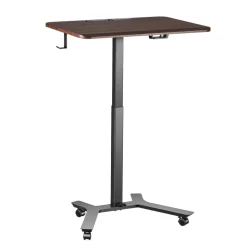 VEVOR Standing Desk, Adjustable Height Mobile Stand Up Desk w/ Casters, 28.2 x 20.5 in Small Computer Sit Stand Rolling Workstation w/ Hook, 33 lbs Capacity, Foot Pedal Pneumatic Lift for Home Office