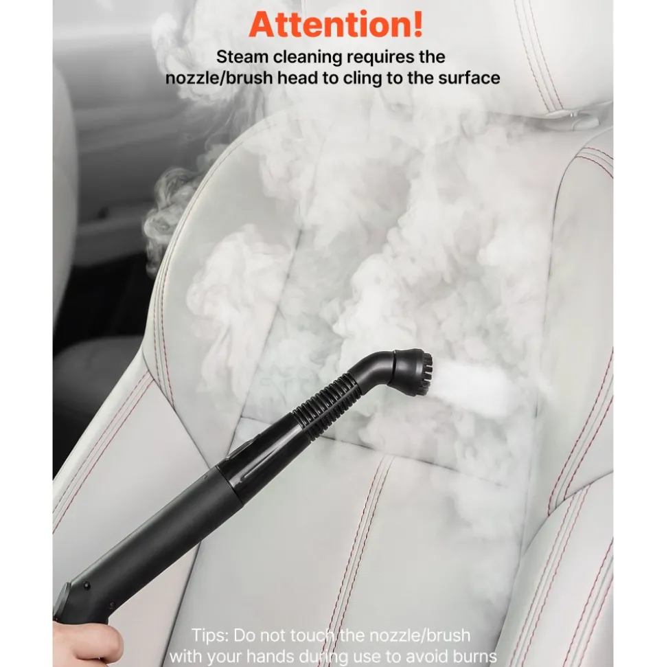 VEVOR Steam Cleaner, 51 oz Tank, Steamer for Cleaning with 19 Accessories, Extended Power Cord and Hose, Portable Handle, Fast Heating, Powerful Canister Steam Cleaner for Home, Car Detailing, Floors