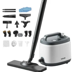 VEVOR Steam Cleaner, 51 oz Tank, Steamer for Cleaning with 19 Accessories, Extended Power Cord and Hose, Portable Handle, Fast Heating, Powerful Canister Steam Cleaner for Home, Car Detailing, Floors