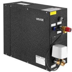 VEVOR Steam Generator, 4 kW Steam Shower System with Controller for Home Sauna Bath Spa, Commercial Auto Drain Kit with Overheat, Dry-Run & Overpressure Protection, 10 Min to 24h Efficient, Black