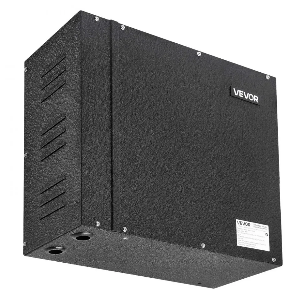VEVOR Steam Generator, 6 kW Steam Shower System with Controller for Home Sauna Bath Spa, Commercial Auto Drain Kit with Overheat, Dry-Run & Overpressure Protection, 10 Min to 24h Efficient, Black