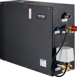 VEVOR Steam Shower Generator, 15 kW, Segmented Heating & Temperature Customization & 24h Timer Steam Bath Kit, Automatic Drainage Luxury Home Steam Shower System, Acrylic Room Tested to UL Standards