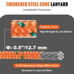 VEVOR Steel Core flipline, 1/2