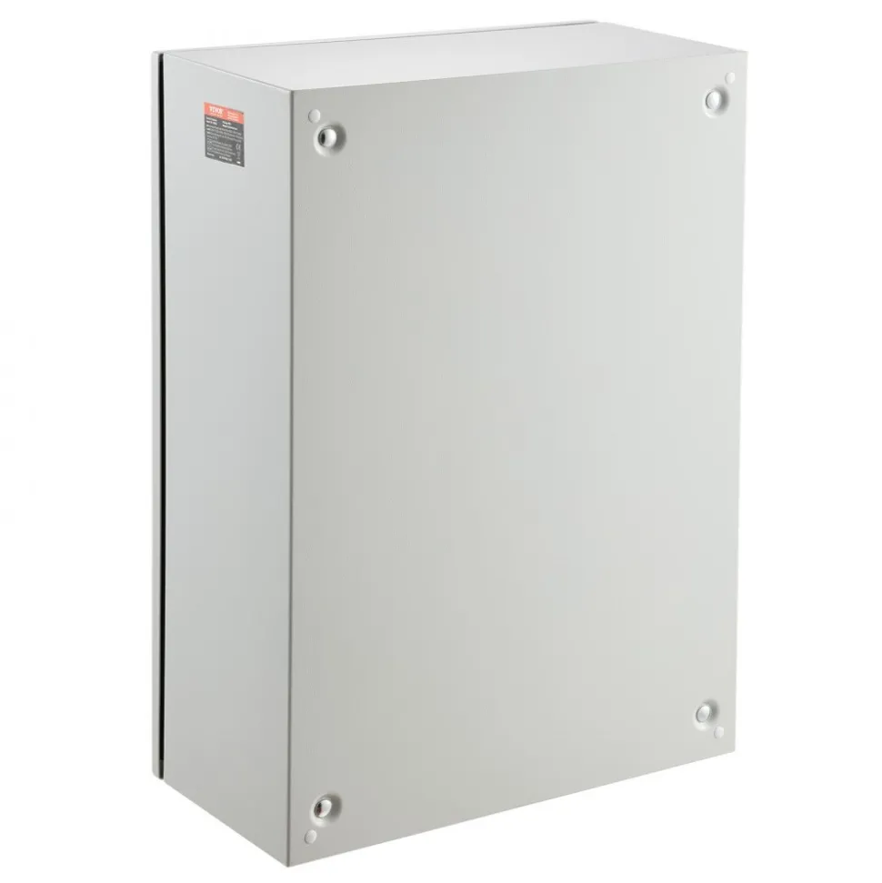 VEVOR Steel Electrical Box, 16"x 12"x 10", 304 Stainless Steel Electrical Enclosure Box, Wall-Mounted Outdoor Electrical Electronic Equipment Enclosure with Mounting Plate Hinges Lock, IP66 Waterproof
