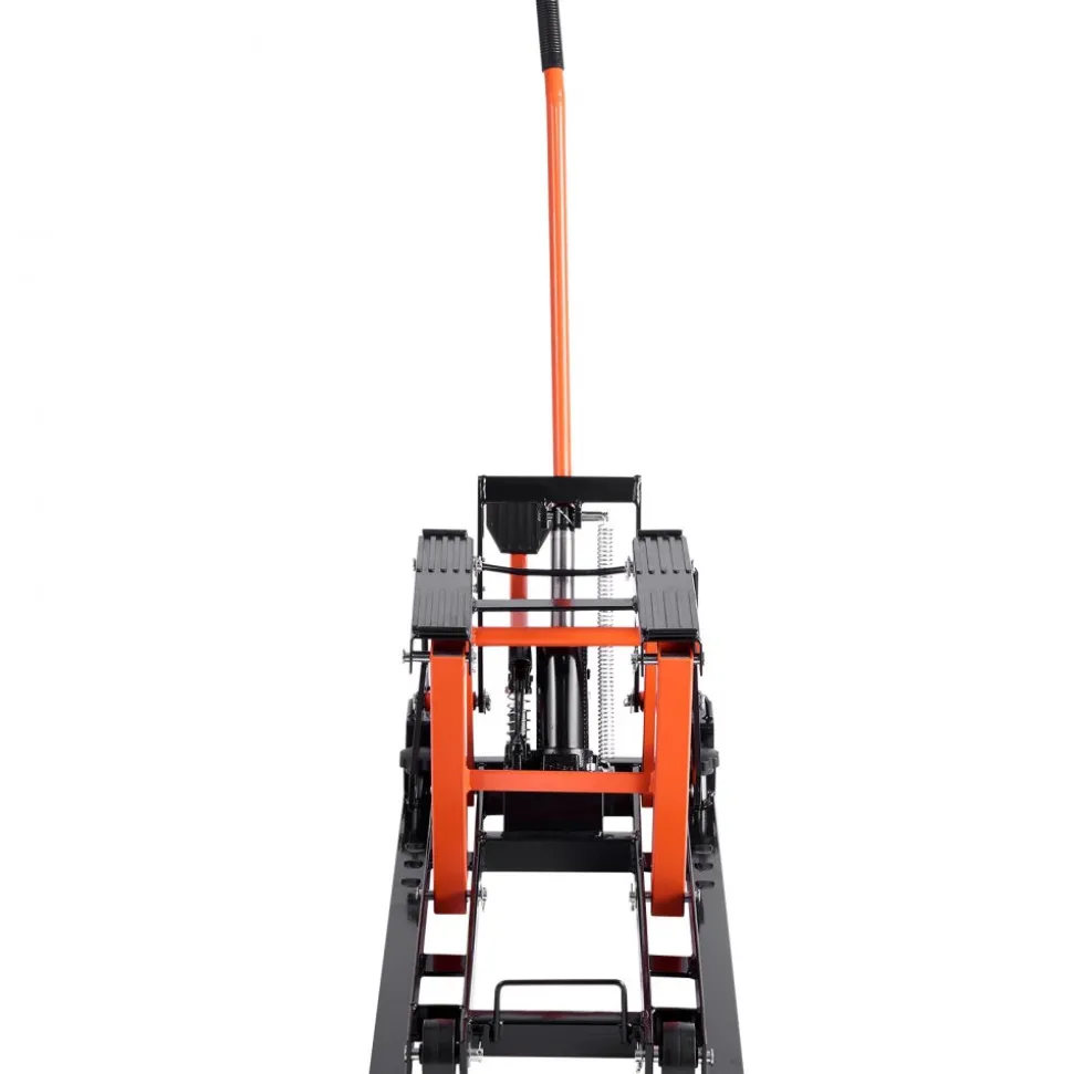 VEVOR Steel Hydraulic Motorcycle Jack Stand, 1500 LBS ATV Scissor Lift Jack, 4.7"-15" Scissor Lift Jack Stand with 4 Wheels, Hydraulic Foot-Operated Hoist Stand for Motorcycle ATV UTV Powersports