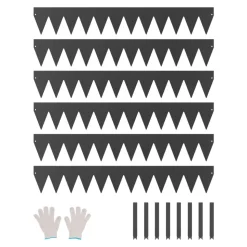 VEVOR Steel Landscape Edging, 6 Packs 40 x 6 in Rust-Resistant Metal Landscape Edging, Bendable Garden Edging Border, Heavy Duty Lawn Edging, Easy-to-Install, Flower Bed Yard Pathway Divider Black