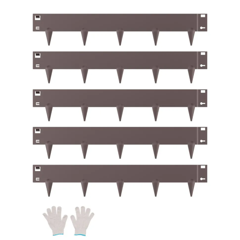 VEVOR Steel Landscape Edging, 5 Packs 39 x 4 in Rust-Resistant Metal Landscape Edging, Bendable Garden Edging Border, Heavy Duty Lawn Edging, Easy-to-Install, Flower Bed Yard Pathway Divider Brown