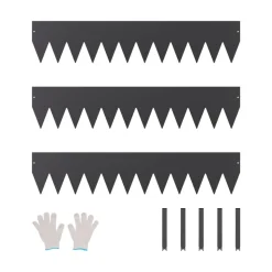 VEVOR Steel Landscape Edging, 3 Packs 40 x 8 in Rust-Resistant Metal Landscape Edging, Bendable Garden Edging Border, Heavy Duty Lawn Edging, Easy-to-Install, Flower Bed Yard Pathway Divider Black
