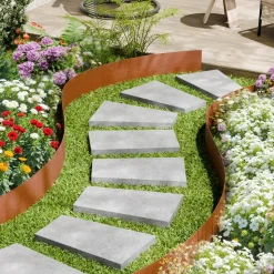 VEVOR Steel Landscape Edging, 10 Packs 40 x 4.5 in Weather-Resistant & Pre-Rust Metal Landscape Edging, Bendable Garden Edging Border, Heavy Duty Lawn Edging, Flower Bed Yard Pathway Divider