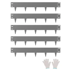 VEVOR Steel Landscape Edging, 5 Packs 39 x 4 in Rust-Resistant Metal Landscape Edging, Bendable Garden Edging Border, Heavy Duty Lawn Edging, Easy-to-Install, Flower Bed Yard Pathway Divider Dark Gray