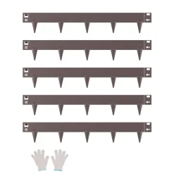 VEVOR Steel Landscape Edging, 5 Packs 39 x 3 in Rust-Resistant Metal Landscape Edging, Bendable Garden Edging Border, Heavy Duty Lawn Edging, Easy-to-Install, Flower Bed Yard Pathway Divider Brown