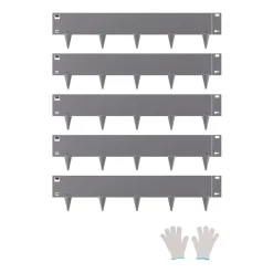VEVOR Steel Landscape Edging, 5 Packs 39 x 5 in Rust-Resistant Metal Landscape Edging, Bendable Garden Edging Border, Heavy Duty Lawn Edging, Easy-to-Install, Flower Bed Yard Pathway Divider Dark Gray