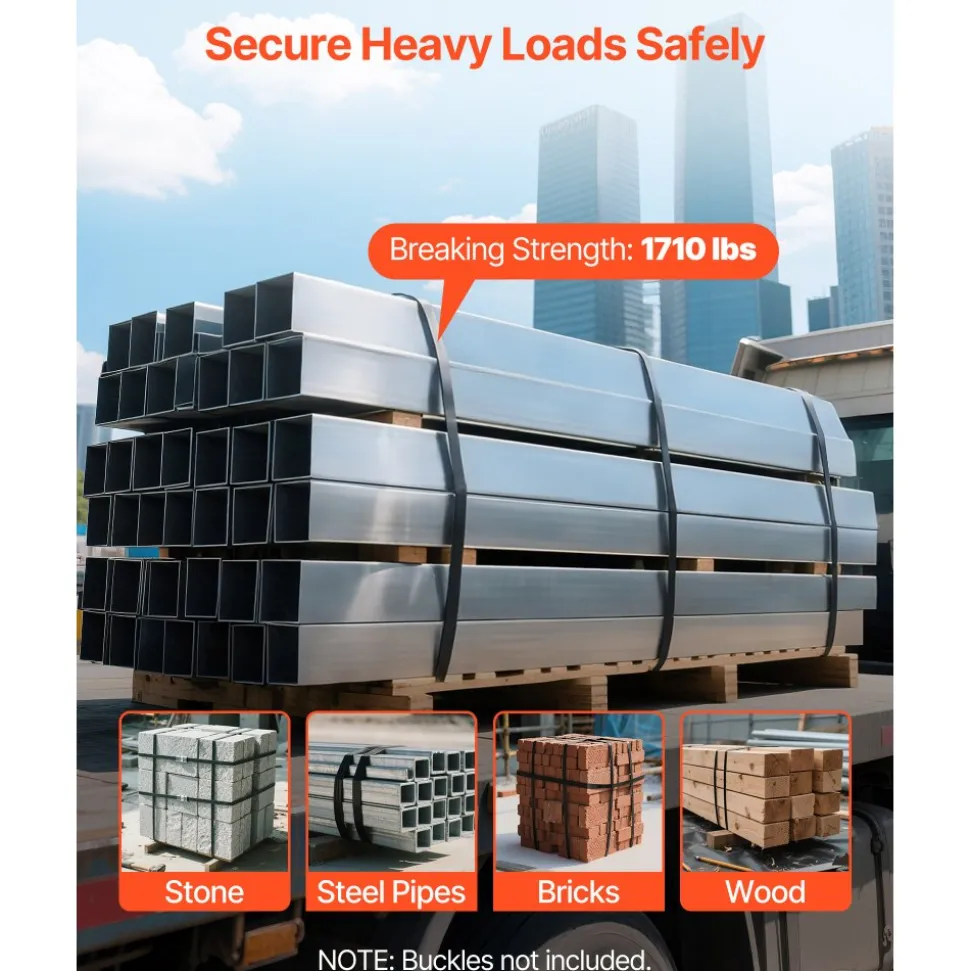 VEVOR Steel Strapping Coil, 3/4 in x 0.02 in x 300 ft, Metal Strapping Banding Roll Withstands Harsh Environment, 1710 lbs Break Strength, Heavy Duty Banding Pallet Strap Coil for Pallet Packing