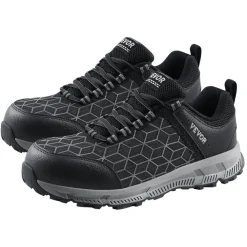 VEVOR Steel Toe Shoes for Men, US Size 9, Men’s Cushion Sport Safety Toe Athletic Work Shoe, Indestructible Safety Sneakers Lightweight,Breathable Industry Construction Work Shoes, Black