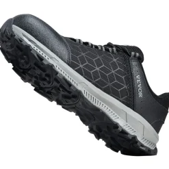 VEVOR Steel Toe Shoes for Men, US Size 9, Men’s Cushion Sport Safety Toe Athletic Work Shoe, Indestructible Safety Sneakers Lightweight,Breathable Industry Construction Work Shoes, Black