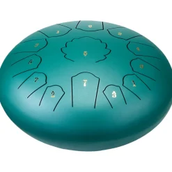 VEVOR Steel Tongue Drum, 12 in & 13 Notes, C Major Steel Drum for Outside Garden, with 2 Mallets & Carry Bag, Hand Pan Drum Percussion Instrument for Meditation Musical Education Yoga, Green