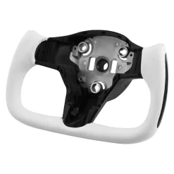 VEVOR Steering Wheel for 2016-2023 Tesla Model 3, Carbon Fiber Steering Wheel D-Shaped Flat-Bottom with Heating Function, Leather Grip with Non-Slip Texture, Accessories Replacement for Model 3, White