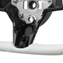 VEVOR Steering Wheel for 2016-2023 Tesla Model 3, Carbon Fiber Steering Wheel D-Shaped Flat-Bottom with Heating Function, Leather Grip with Non-Slip Texture, Accessories Replacement for Model 3, White
