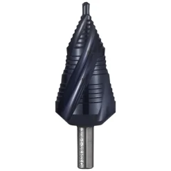 VEVOR Step Drill Bit, 3/16 to 1-3/8 inch, 3/8 inch Triangular Shank, TiAlN Coating Cobalt High Speed Steel, Four Spiral Flute Step Bit for Metal, Stainless Steel, Aluminum, Wood, Plastic, Fiberglass