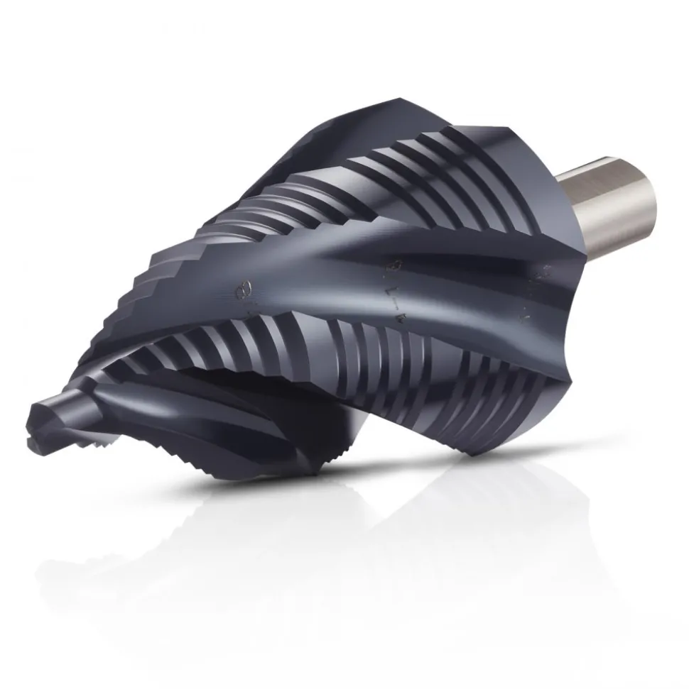 VEVOR Step Drill Bit, 3/16 to 1-3/8 inch, 3/8 inch Triangular Shank, TiAlN Coating Cobalt High Speed Steel, Four Spiral Flute Step Bit for Metal, Stainless Steel, Aluminum, Wood, Plastic, Fiberglass